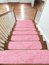 Soft Shaggy Carpet Stair Treads NON-SLIP Machine Washable Mats/Rugs, 22x67Cm, 30Mm Thickness - Slips Away - B08GKXBH3F -