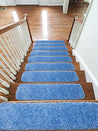 Soft Shaggy Carpet Stair Treads NON-SLIP Machine Washable Mats/Rugs, 22x67Cm, 30Mm Thickness - Slips Away - B08GKY9BFN -