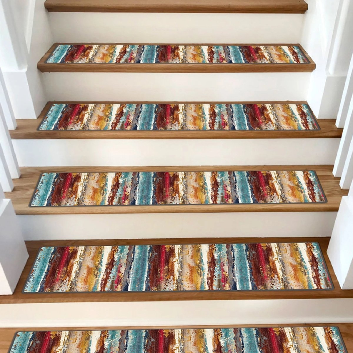 Stair Treads Rug Border, Stairs Carpet, Aesthetic Stairs Runner, Ultra Thin Stair Mat, Modern Step Pad, Non-Slip Treads Rug, Washable Rug, - Slips Away - stair treads - 1540138185_3725353228 -