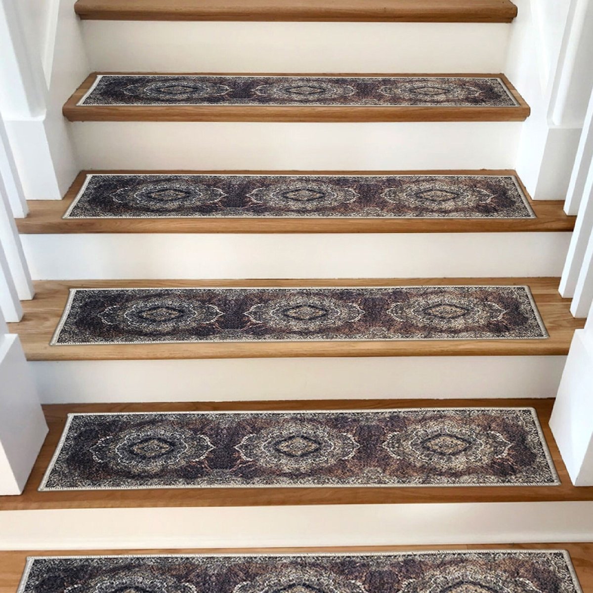 Vintage Designed Stairs Rug, Stair Carpet, Aesthetic Stair Runner, Ultra Thin Stair Mat, Modern Step Pad, Non-Slip Rug, Stair Washable - Slips Away - 1665300901_4230120912 -