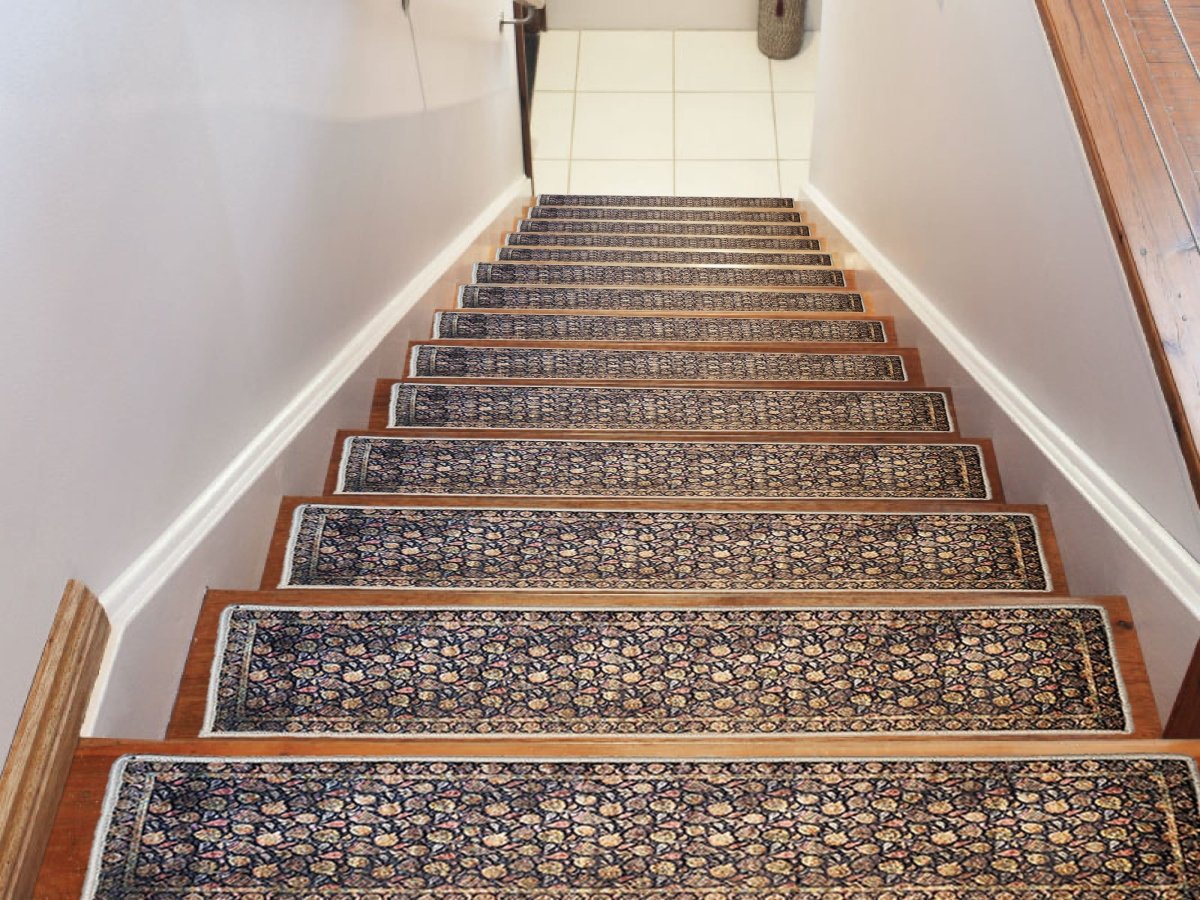 Wildflower Step Carpet, Stair Step Rugs, Aesthetic Stair Runner, Stair Mats, Modern Step Pad, Non-Slip Rug, Stair Treads Washable Carpet - Slips Away - 1682685541_4319400317 -