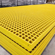 Yellow GRP Open Mesh Grating Panels – Anti - Slip & Corrosion - Resistant for Walkways & Platforms - Slips Away - GRP MESH GRATING - YLW GRP MESH 2000x1000x25 -