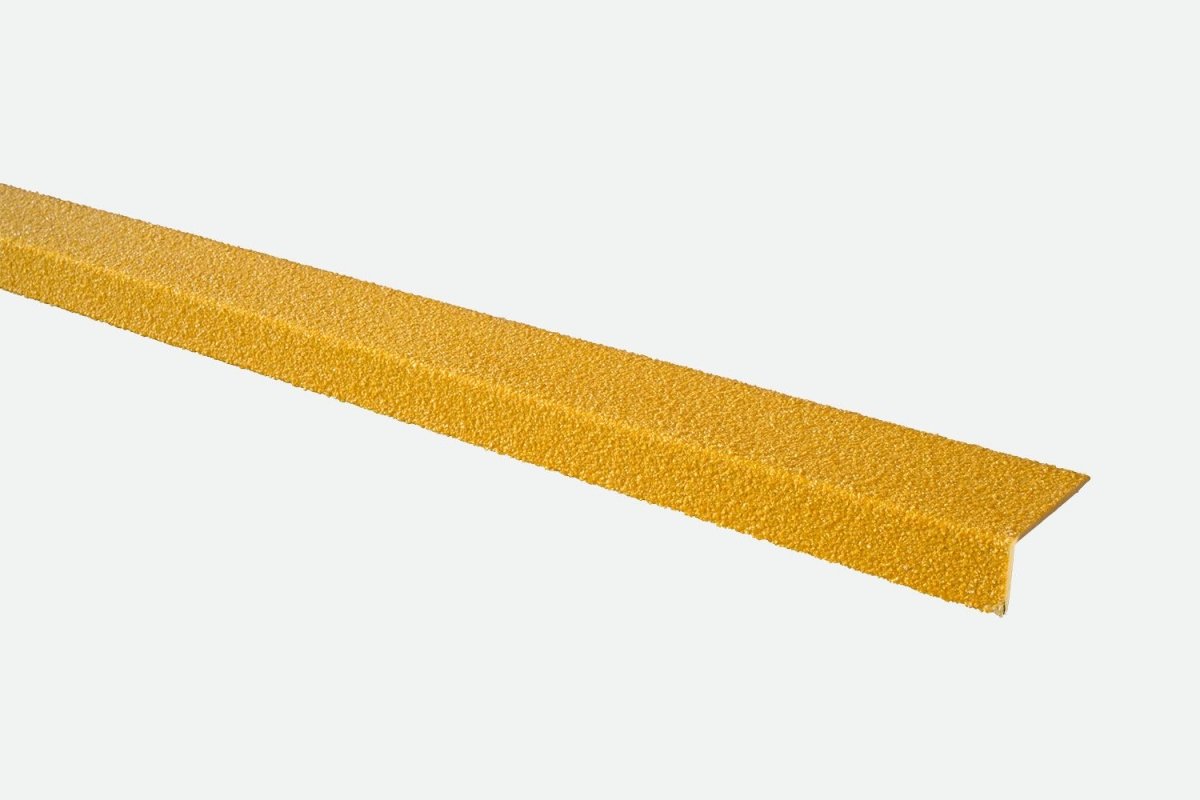 Yellow GRP Stair Nosings – Heavy - Duty Anti - Slip Safety Tread - Non - Slip Step Edge Protection 30mm x 70mm - Slips Away - SN0216YL. -