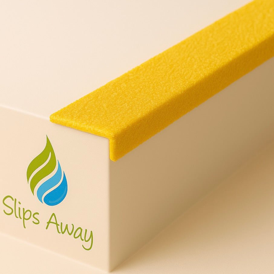 Yellow GRP Stair Nosings – Heavy - Duty Anti - Slip Safety Tread - Non - Slip Step Edge Protection 30mm x 70mm - Slips Away - SN0216YL. -