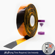 Yellow/Black Aisle Marking Tape – Heavy - Duty Floor Line Marking for Warehouses & Industrial Safety - Slips Away - Anti slip tape - BLK/YLW/permstripe - H6901D 50mm -