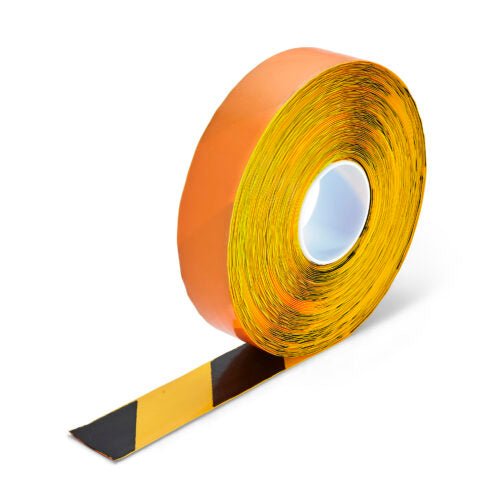 Yellow/Black Aisle Marking Tape – Heavy - Duty Floor Line Marking for Warehouses & Industrial Safety - Slips Away - Anti slip tape - BLK/YLW/permstripe - H6901D 50mm -