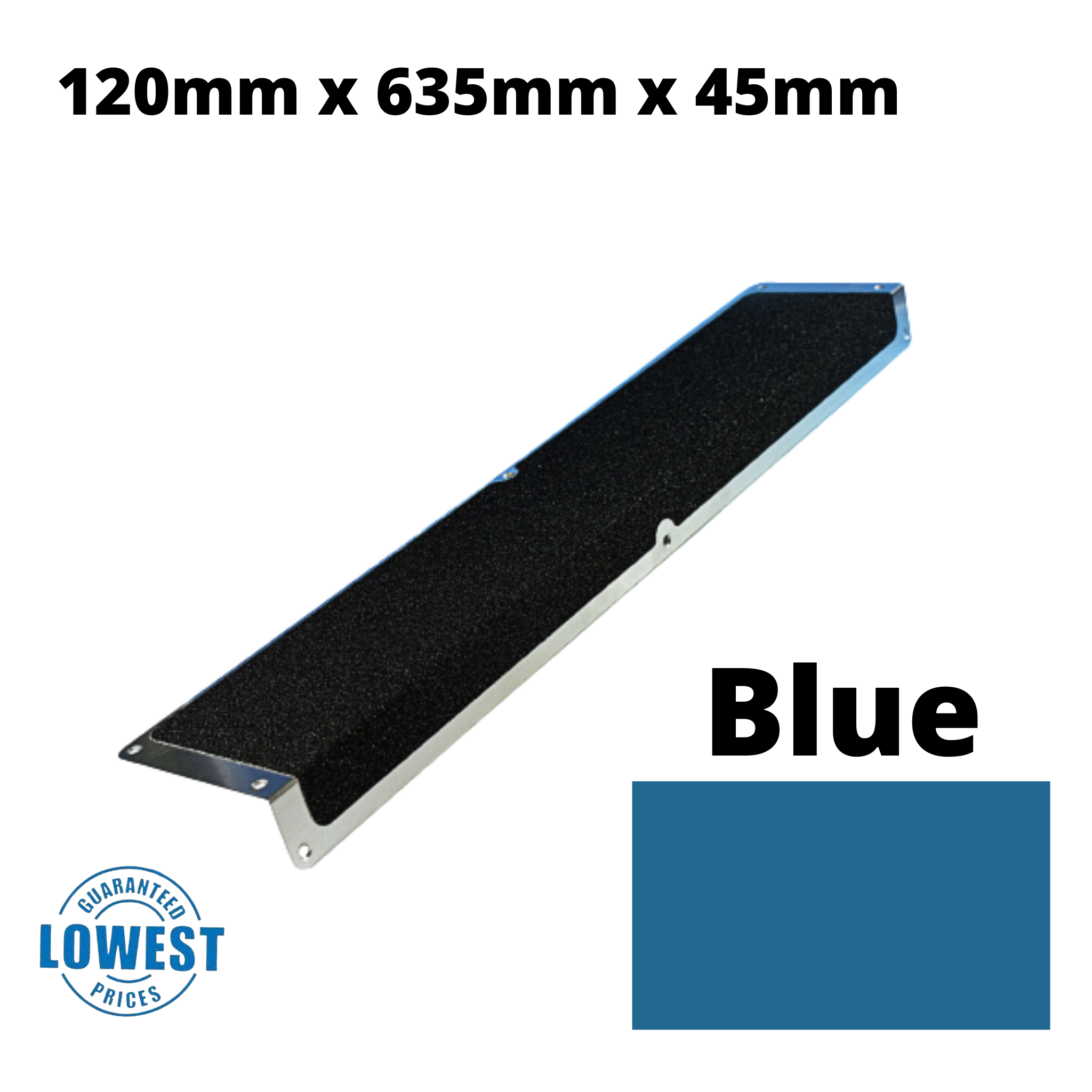 120mm x 45mm x 635mm Nosing Non Slip Decking  Aluminium Screw Down Plates