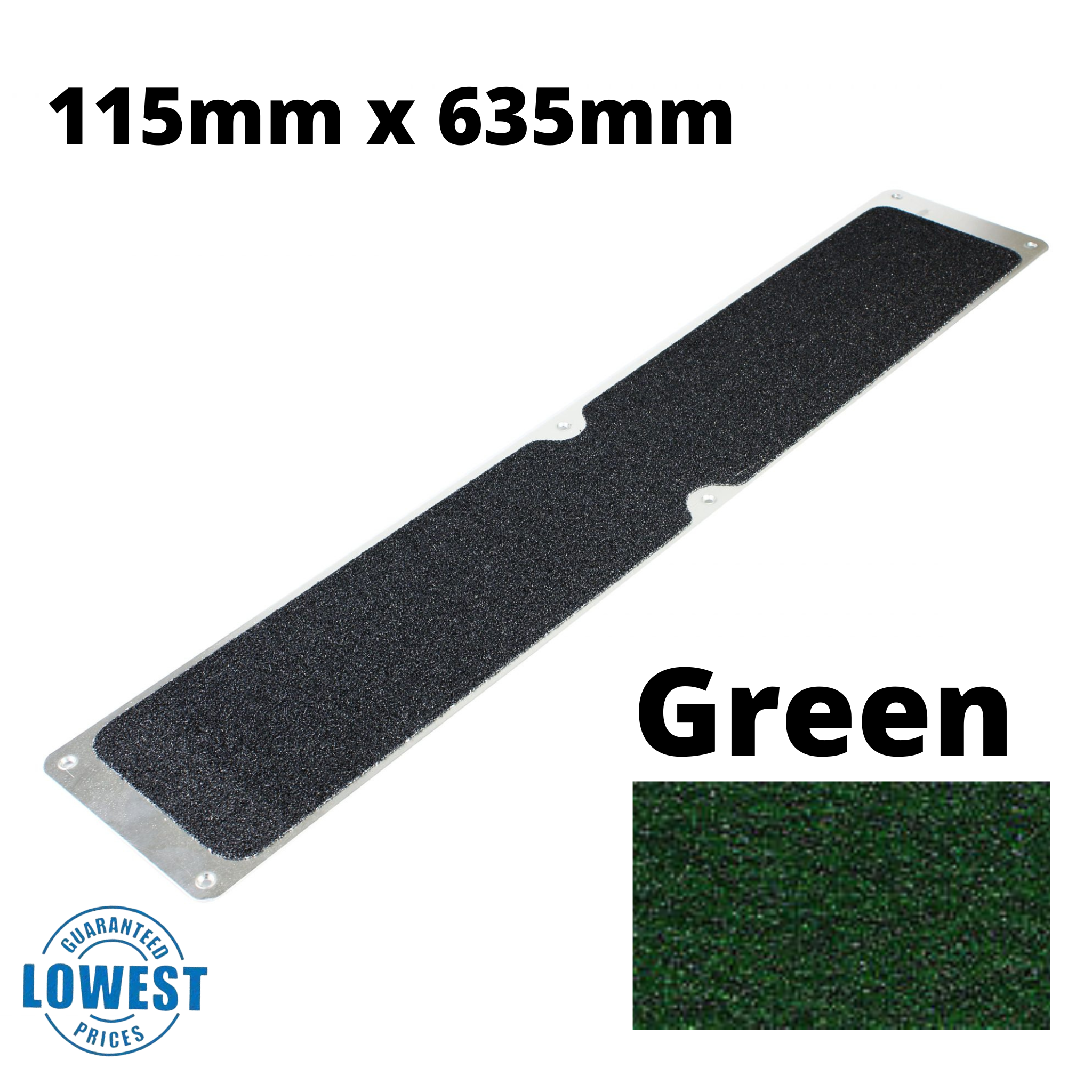 115mm x 635mm Non Slip Decking Strips Aluminium Screw Down Plates