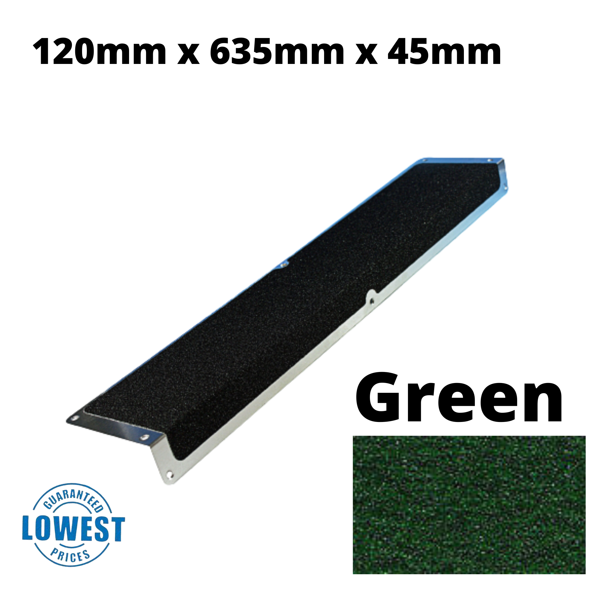 120mm x 45mm x 635mm Nosing Non Slip Decking  Aluminium Screw Down Plates