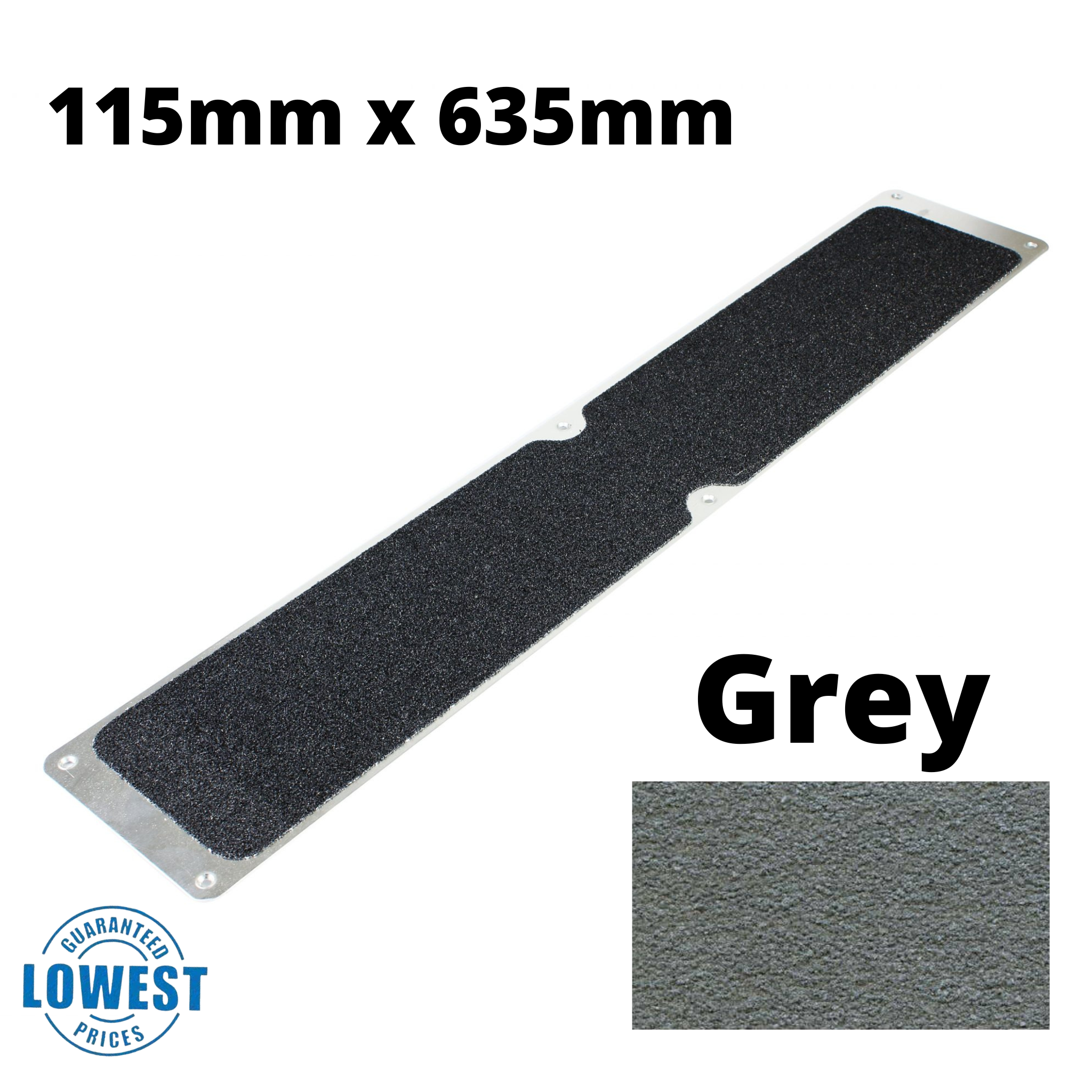 115mm x 635mm Non Slip Decking Strips Aluminium Screw Down Plates