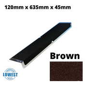 120mm x 45mm x 635mm Nosing Non Slip Decking  Aluminium Screw Down Plates