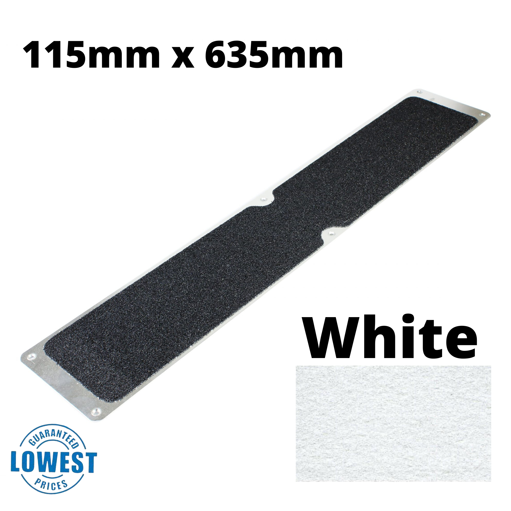 115mm x 635mm Non Slip Decking Strips Aluminium Screw Down Plates