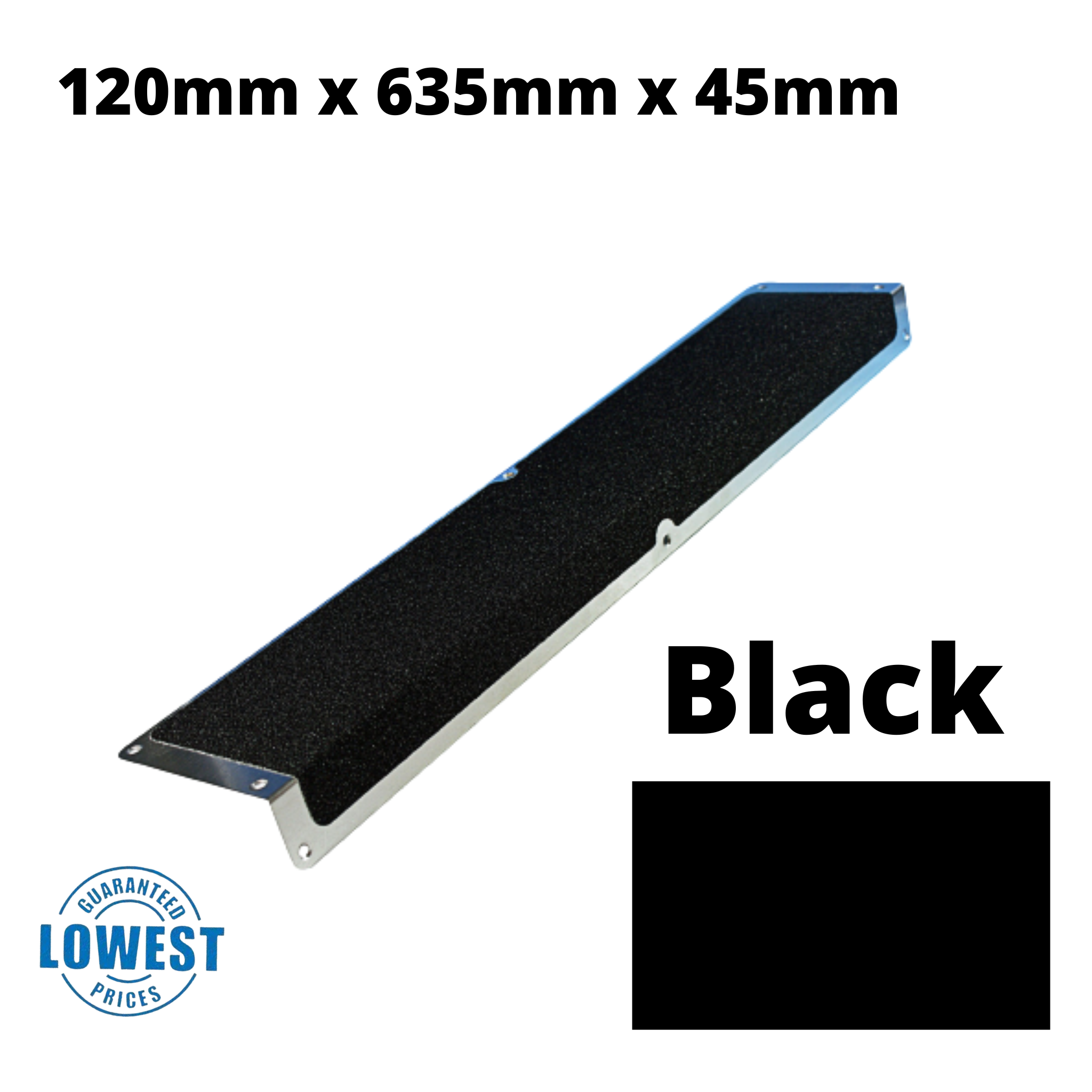 120mm x 45mm x 635mm Nosing Non Slip Decking  Aluminium Screw Down Plates