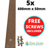 Brown Non Slip Decking Strips - Slips Away decking strip brown 600mm x 50mm 5x pack -# - 5061000044208 decking strip brown 600mm x 50mm 5x pack - 600mm x 50mm