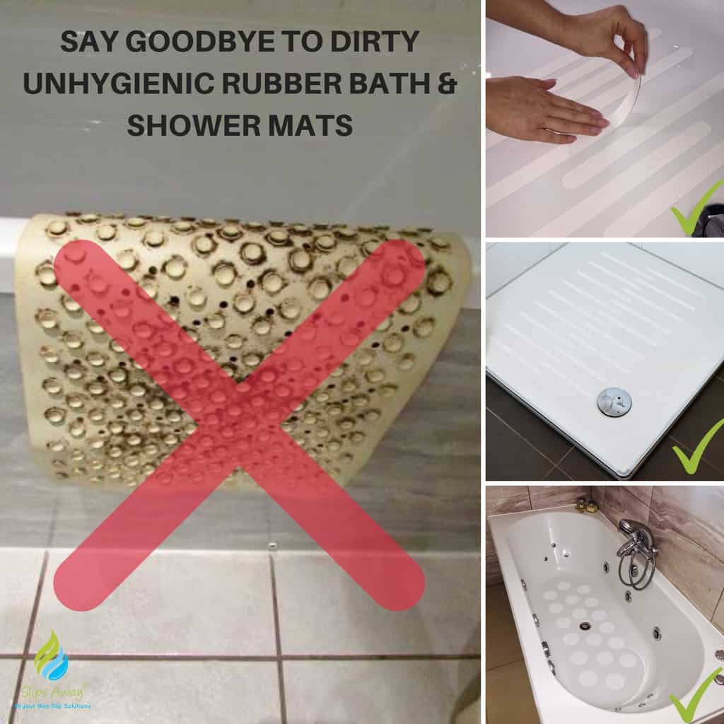 Anti Slip Bath & Shower Stickers – 8x Clear Strips - Slips Away - SA010 -