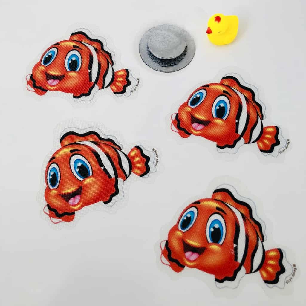 Anti slip Kids Bath Stickers - Clownfish ( 5x Pack ) - Slips Away - SA023 -