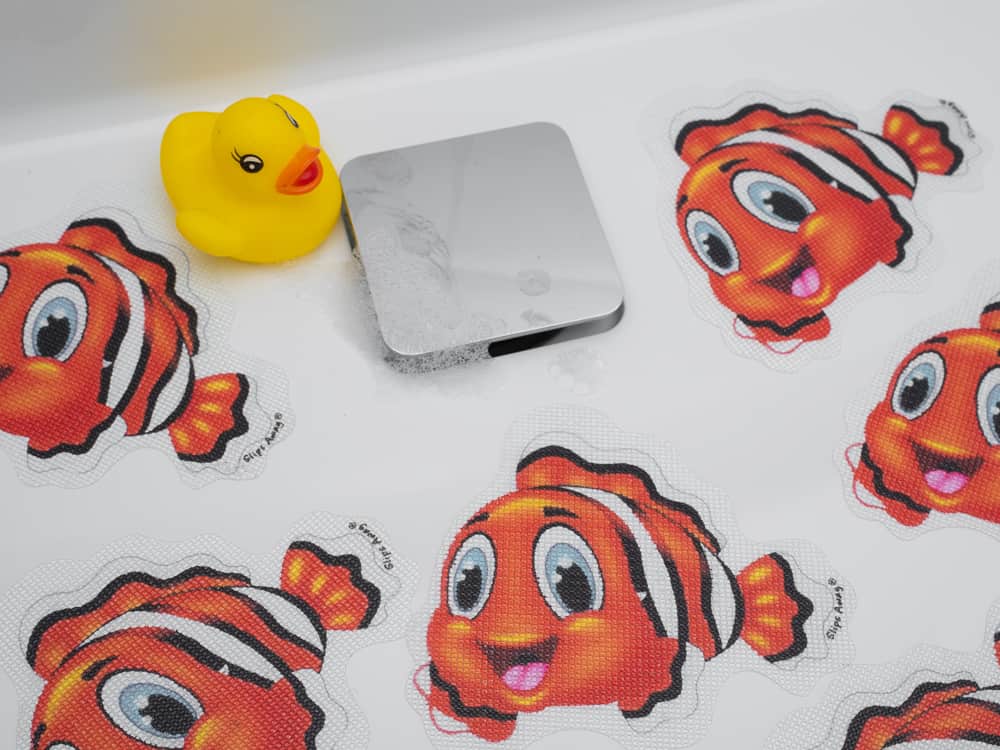 Anti slip Kids Bath Stickers - Clownfish ( 5x Pack ) - Slips Away - SA023 -