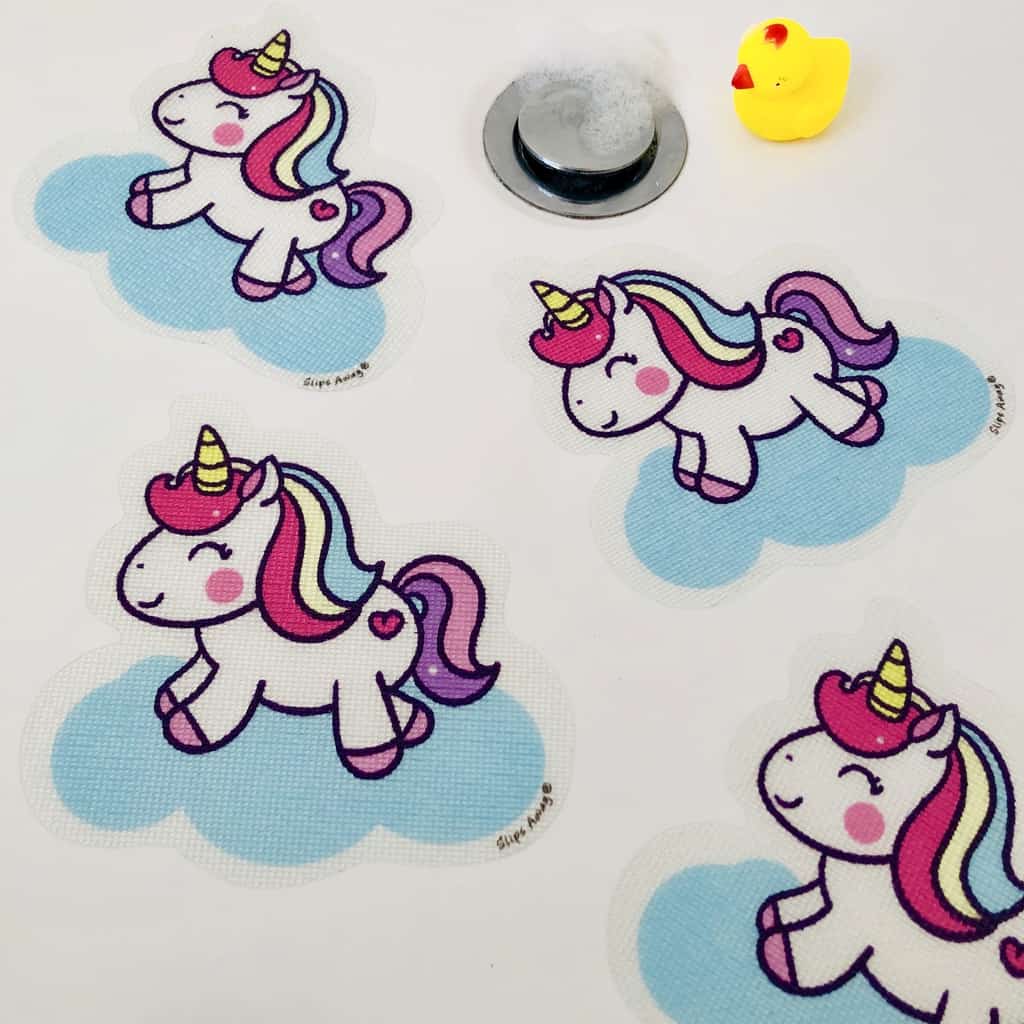 Anti Slip Kids Bath Stickers - Cute Unicorn ( 5x Pack ) - Slips Away - SA024 -