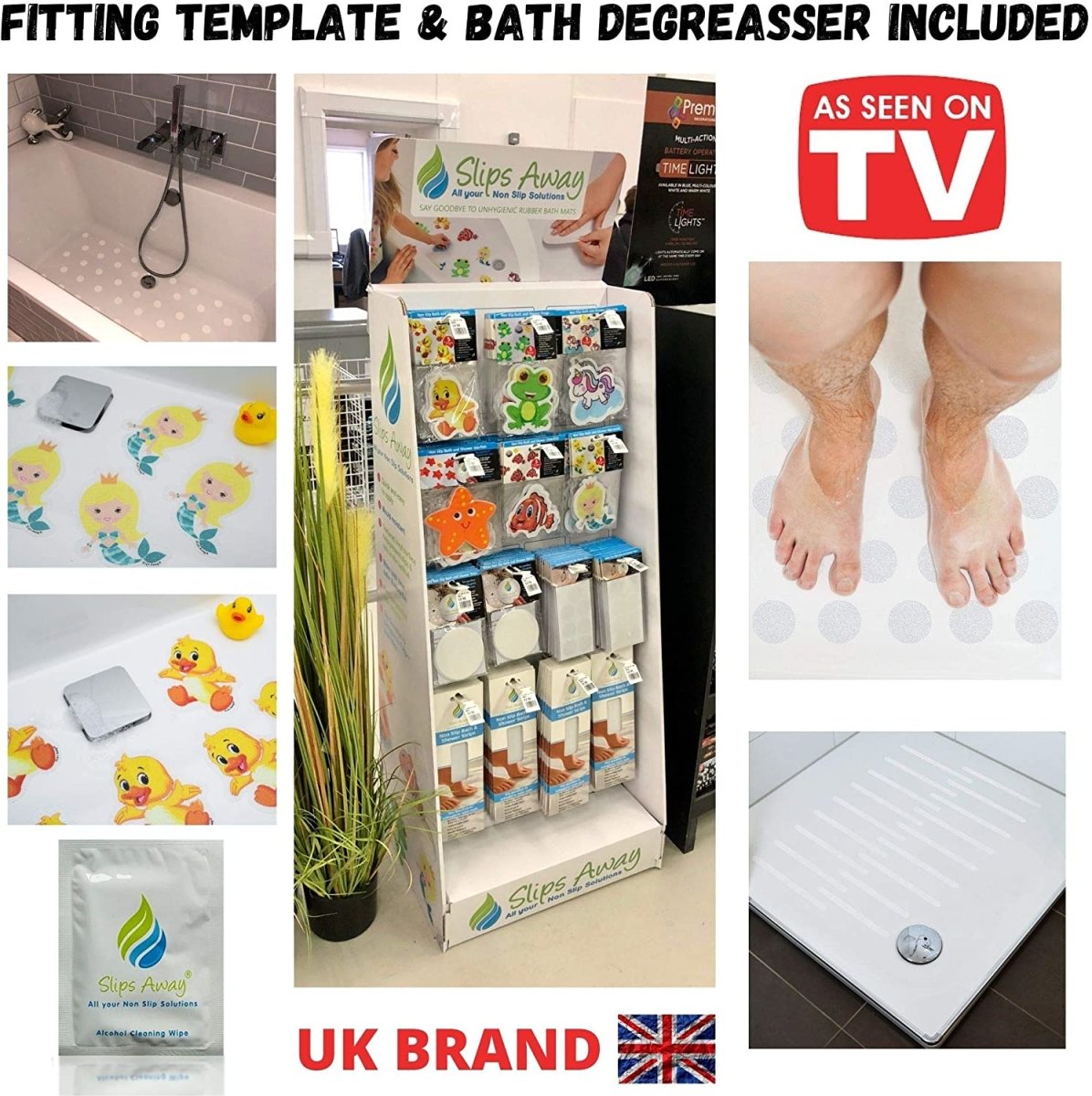 Anti Slip Kids Bath Stickers - Cute Unicorn ( 5x Pack ) - Slips Away - SA024 -