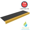Anti-Slip Stair Tread Covers - GRP Heavy Duty - Black & Yellow Nosing - Slips Away - Anti Slip Stair Tread Covers GRP 1000mm x1 -