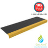 Anti-Slip Stair Tread Covers - GRP Heavy Duty - Black & Yellow Nosing - Slips Away - Anti Slip Stair Tread Covers GRP 1000mm x10 -