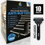 Anti Slip Tape for Steps in Black 10x Pre Cut Treads 24″x6″ - Slips Away - SA018 -