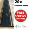 Black Extra Wide Anti Slip Decking Strips - Slips Away - wide decking strip black 600mm x 90mm 20x pack -