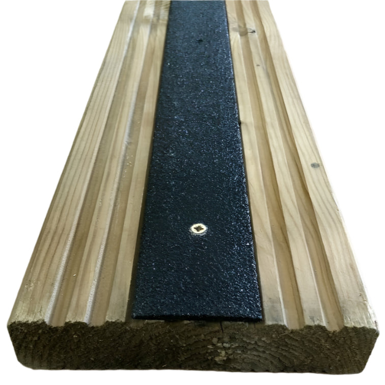 Black Non Slip Decking Strips - Slips Away - decking strip black 600mm x 50mm -