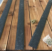 Black Non Slip Decking Strips - Slips Away - decking strip black 600mm x 50mm -