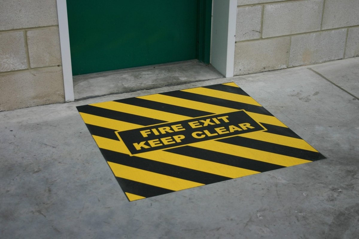 Fire Exit Markers - Slips Away - fire exit 1 metre x 1 metre -