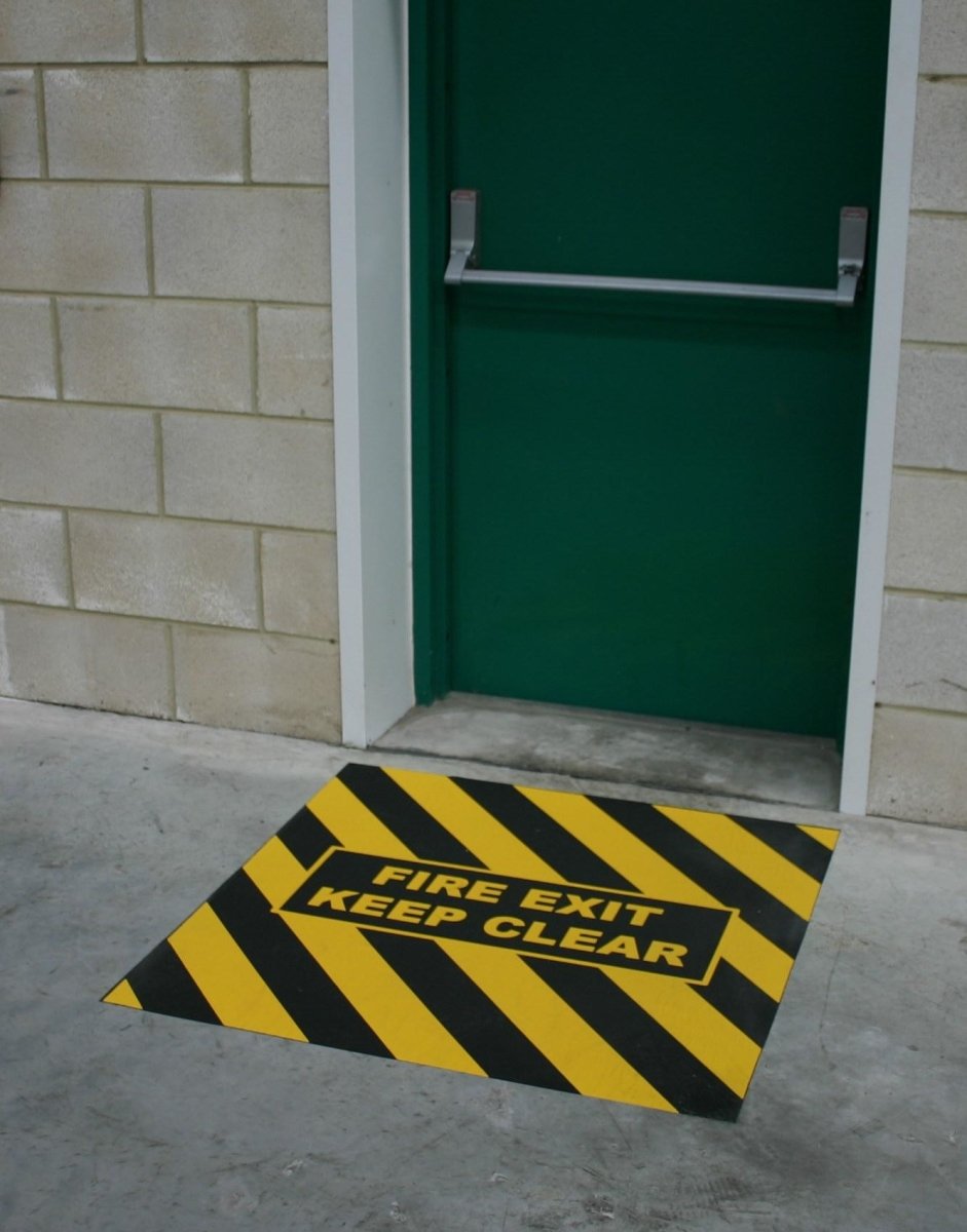 Fire Exit Markers - Slips Away - fire exit 1 metre x 1 metre -
