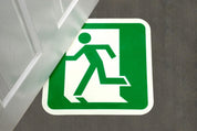 Glow In The Dark Floor Signs 400mm x 400mm - Slips Away - H7801-Glow-in-the-Dark-Exit-Left-Floor-Sign-N -