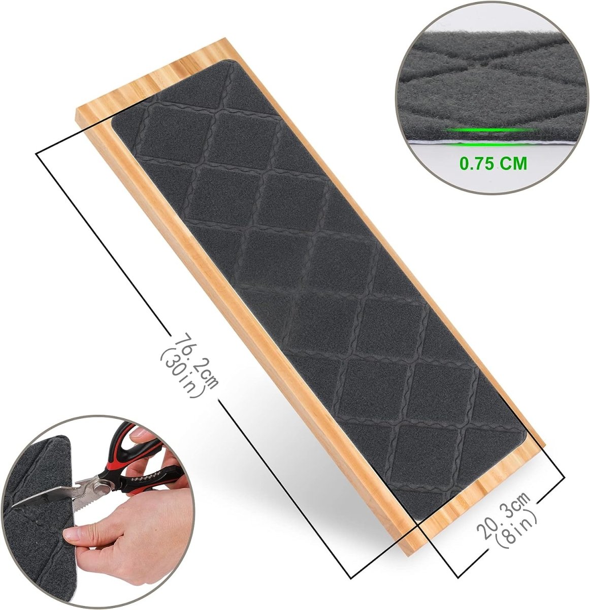 Grey Carpet Stair Treads 8"x 30" - 14-Pack | Non-Slip, Removable, and Washable | Ideal for Pets and Elders" - Slips Away - stair treads - B09PH3ZS3G -