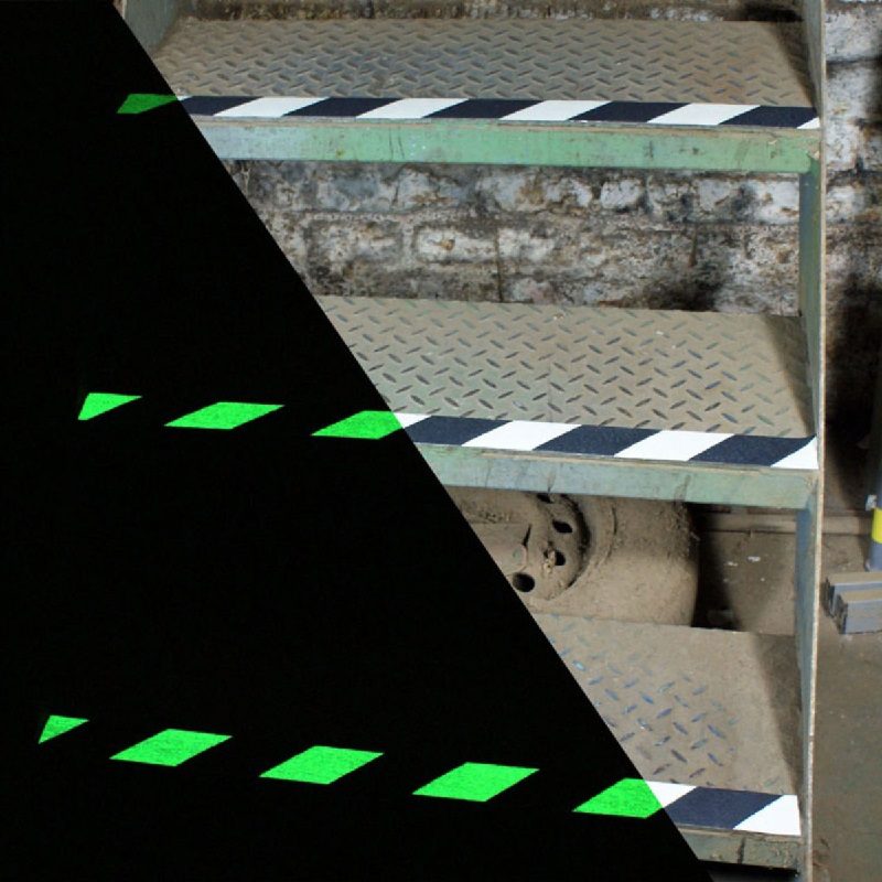 Hazard Glow in the Dark Anti Slip Tape Roll 18m - Slips Away - H3403D-Glow-in-the-Dark-Hazard-Standard-Safety-Grip-100mm-N -