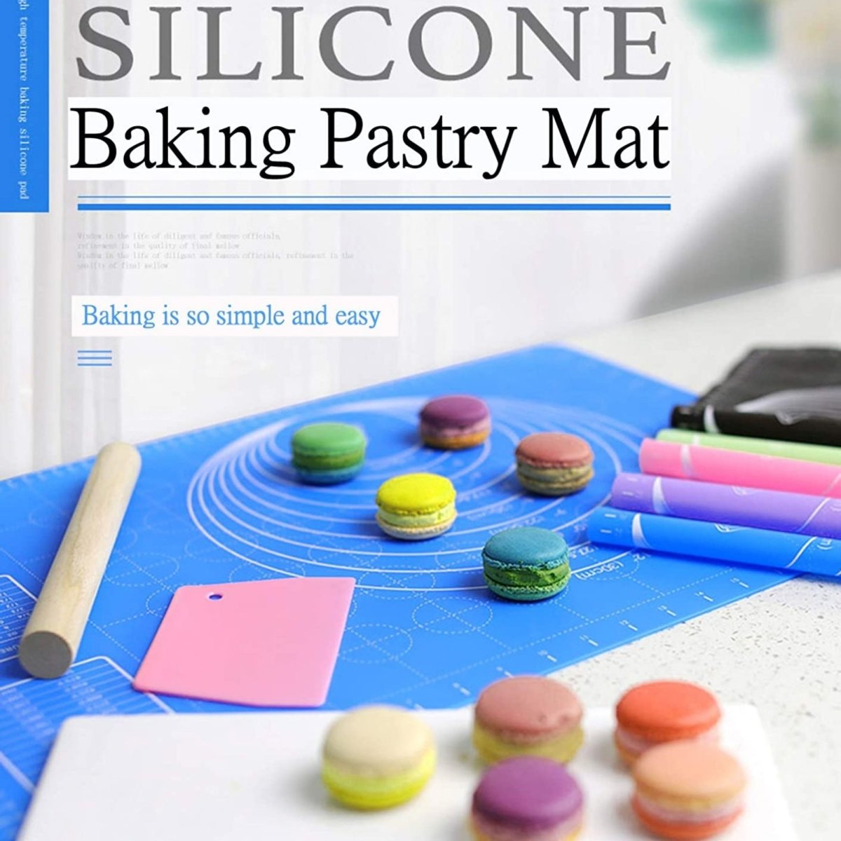 Dough Mat High Temperature Rolling Dough Pad Anti-slip Baking Mat Non Slip  Mat Blue Non-stick Baking Mat Baking Mat for Home 