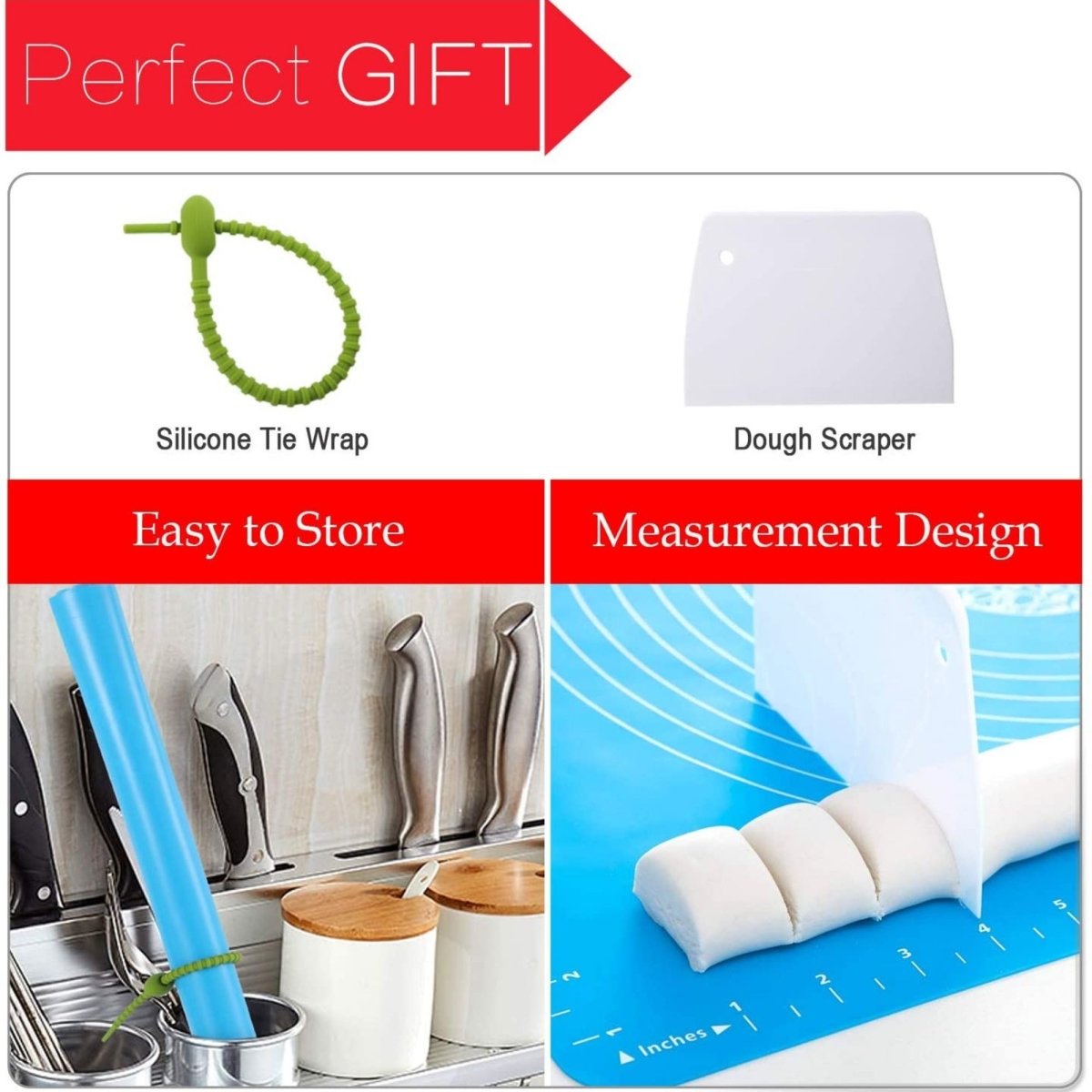 Large Non Stick Silicone Mat for Baking - Slips Away - SA091 -