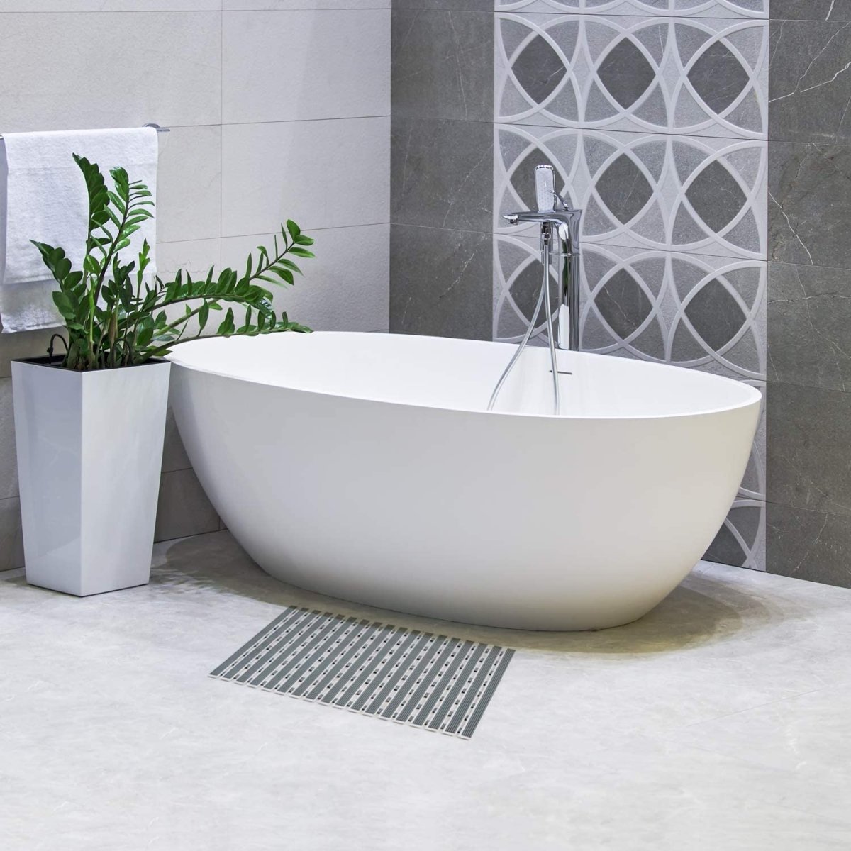 Non Slip, Anti Mould Fast Drying Bathroom Floor Mat, 62x40cm - Slips Away - B08HYTMJJ5 -