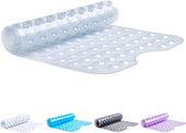 Non-Slip Bath Mat with Suction Cups | Clear 100X40Cm/40X16In Extra Long Bathtub Mats | Anti-Mould, Machine-Washable, Latex-Free | Shower Mat Ideal for Elderly & Children - Slips Away - ea30ed83-9d85-463a-9e7d-4fe0edcd3aac -