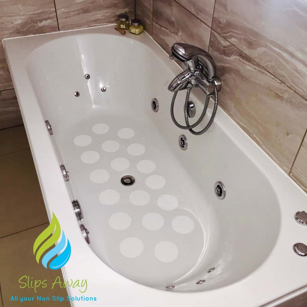 Non Slip Bath & Shower Stickers – 20x Large White Discs - Slips Away - SA008 -