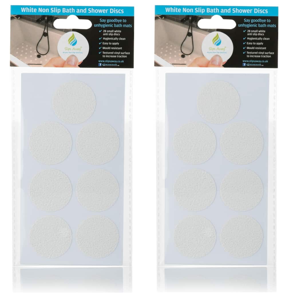 Non Slip Bath & Shower Stickers – 56x White Discs - Slips Away - SA004 -