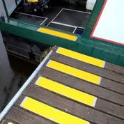 Non Slip Decking Strips Aluminium Screw Down Plates - Slips Away - Decking plate 63mm x 635mm hazard -