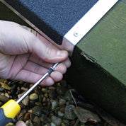 Non Slip Decking Strips Aluminium Screw Down Plates - Slips Away - Decking plate 63mm x 635mm hazard -