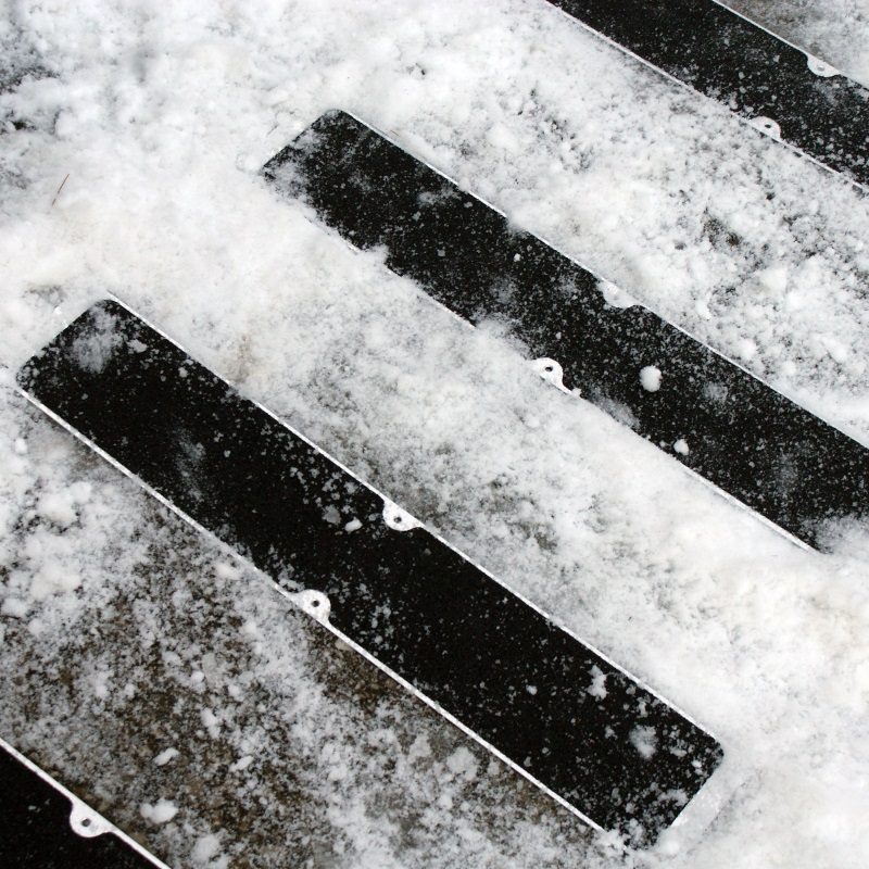 Non Slip Decking Strips Aluminium Screw Down Plates - Slips Away - Decking plate 63mm x 635mm hazard -