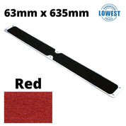 Non Slip Decking Strips Aluminium Screw Down Plates - Slips Away - Decking plate 63mm x 635mm red -