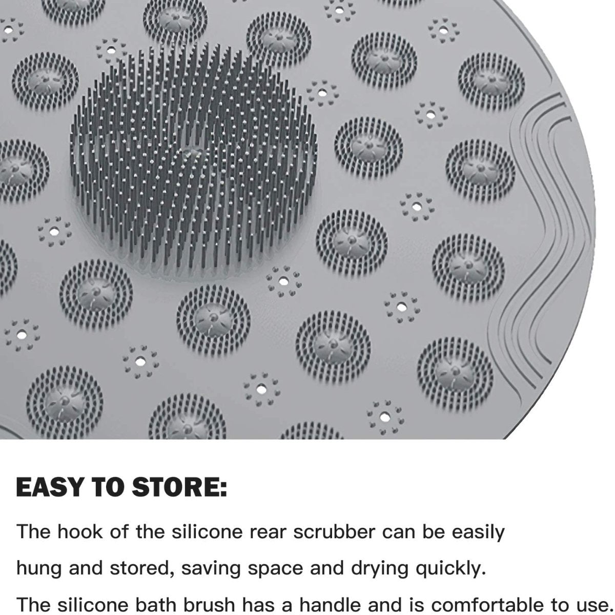 Non Slip Round Bath Mat with Suction Cup, 46x46cm - Slips Away - b0f73517-63a6-4022-99f6-8248650cd0df -