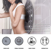 Non Slip Round Bath Mat with Suction Cup, 46x46cm - Slips Away - b0f73517-63a6-4022-99f6-8248650cd0df -