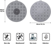 Non Slip Round Bath Mat with Suction Cup, 46x46cm - Slips Away - b0f73517-63a6-4022-99f6-8248650cd0df -