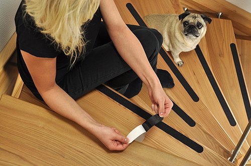 Non Slip Strips for Stairs - Black 64cm x 3 cm (16x pack) - Slips Away - SA026 -
