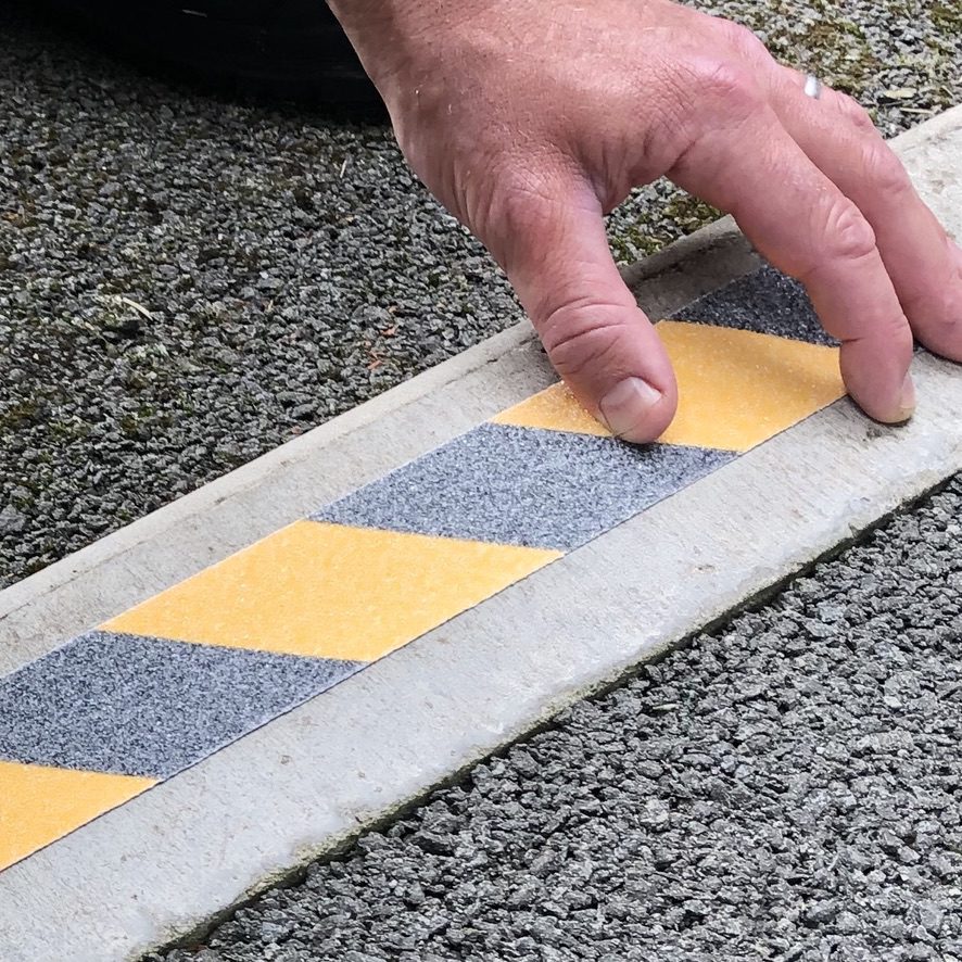 Standard Grade Hazard Warning Yellow Black Anti Slip Tape Roll - Slips Away - SA046, -