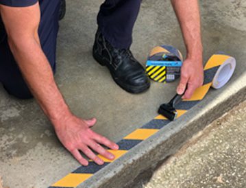 Standard Grade Hazard Warning Yellow Black Anti Slip Tape Roll - Slips Away - SA046, -